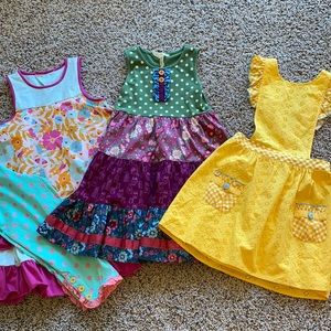 3 Matilda Jane Dresses-Size 10 (Bonus leggings)